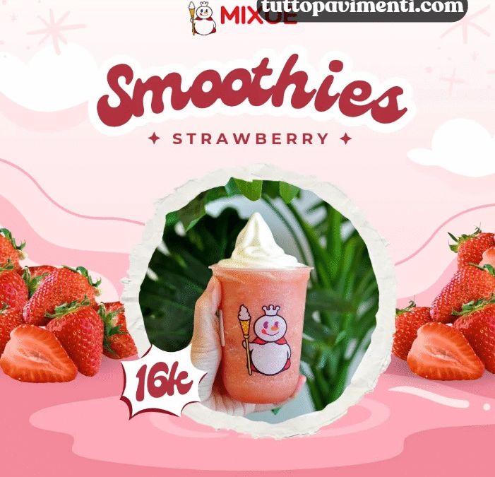 Strawberry Smoothies Mixue, Perpaduan Buah Segar dan Rasa Manis Alami